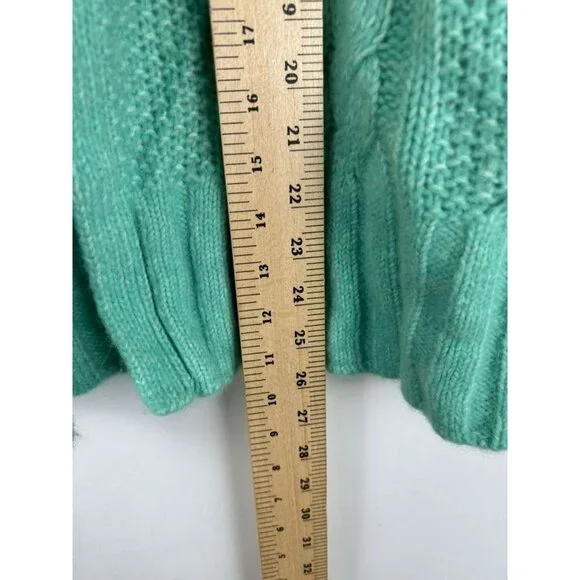 Everlane Women's XL Sweater Mint Green Alpaca & Merino Wool Blend Cable Knit - Picture 4 of 14